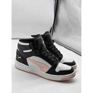 PUMA Shoes Womens Size 9 Black White Pink High Top Sneakers Damaged 394891-40